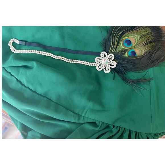 Unique Vintage 1920s Flapper Dress Black Sz L with 
Art Deco Brooch - Picture 7 of 7